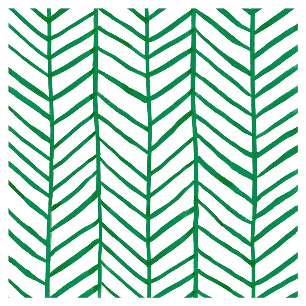 Hoak Home Peel & Stick Green White Vinyl Herringbone SelfAdhesive Wallpaper Boho